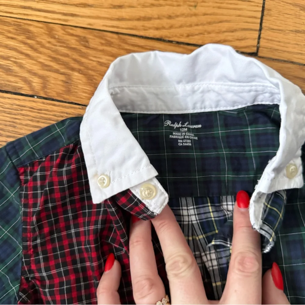 Ralph Lauren Plaid Button Down Shirt - Size 12 Months